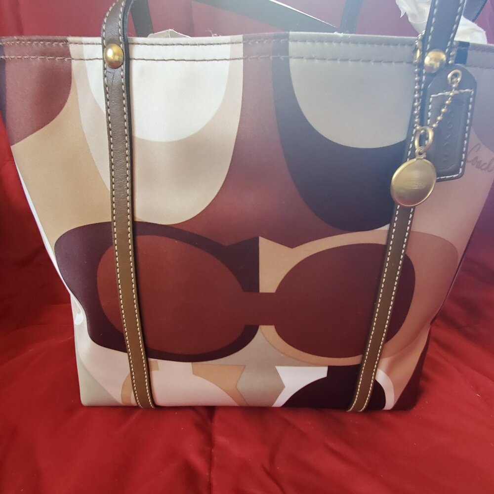 Coach Large Signature Sateen Multicolor Tote (C0768-11116)